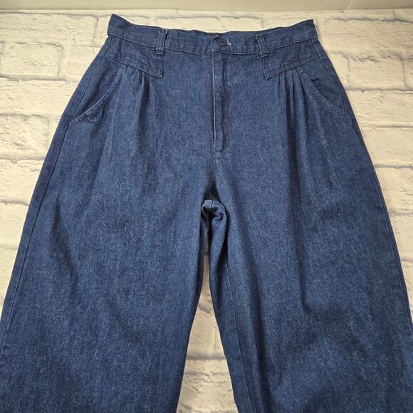 Vintage Cherokee Women's Jeans Pleated Tapered Front Yoke Dark Wash size 12 READ - Picture 4 of 15
